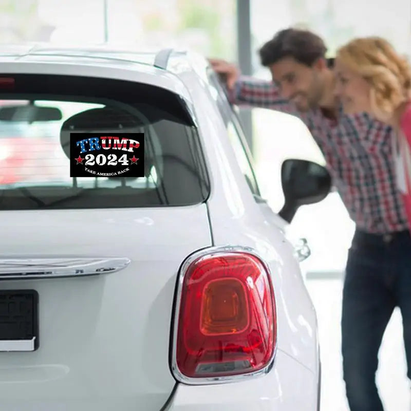 Trump Bumper Sticker 2024 Trump Take America Back 2024 Bumper Sticker Self-Adhesive Waterproof Non Stick Bumper and Window