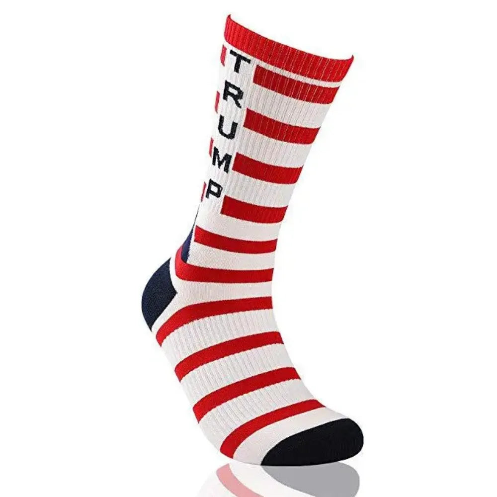 New 2024 President Donald Trump Socks Unisex Funny Print Adult Casual Crew Socks 3D Fake Hair Crew Socks Hot Sale Hip Hop Sock