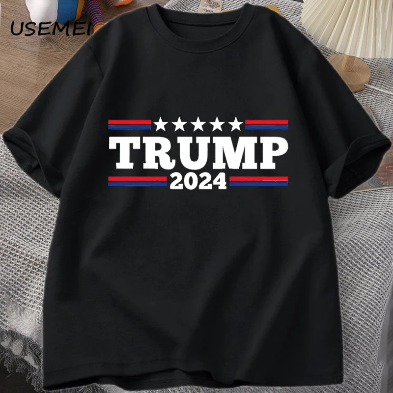 I'M Voting for the Felon Trump 2024 T Shirt Men Casual Cotton Short Sleeve Donald Trump T-Shirt Summer Casual Printed Tshirt