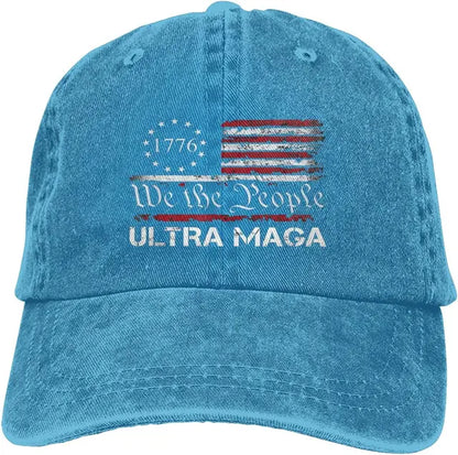 Trump Hats Ultra MAGA - We the People Proud Republican USA Flag Hats Vintage Adjustable Baseball Cap Cotton MAGA Hat