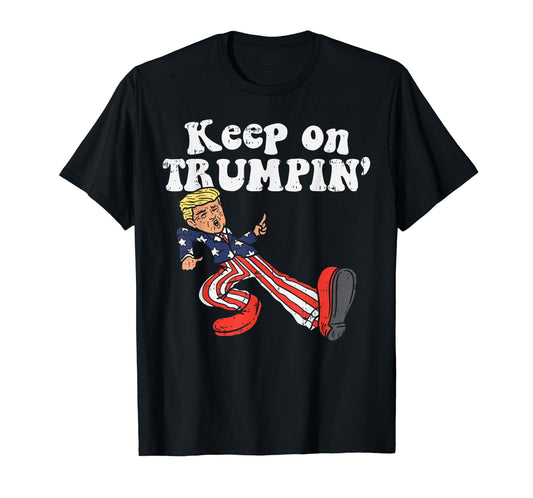 Keep on Trumpin Funny USA Flag Support Reelect Trump 2024 T-Shirt