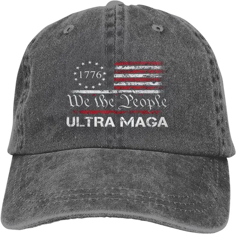 Trump Hats Ultra MAGA - We the People Proud Republican USA Flag Hats Vintage Adjustable Baseball Cap Cotton MAGA Hat