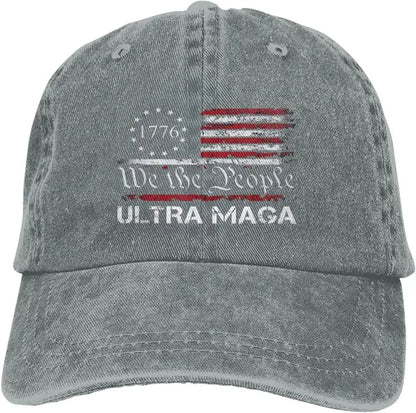 Trump Hats Ultra MAGA - We the People Proud Republican USA Flag Hats Vintage Adjustable Baseball Cap Cotton MAGA Hat