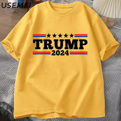 I'M Voting for the Felon Trump 2024 T Shirt Men Casual Cotton Short Sleeve Donald Trump T-Shirt Summer Casual Printed Tshirt